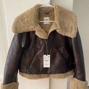 Zara Fur Collar Jacket XS - Brand New With Tags